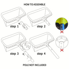 Swimming Pool Leaf Skimmer Net Reinforced Frame Rake Heavy Duty Cleaning Tool