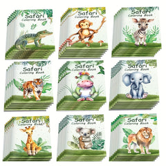 Random Style Jungle Animal Watercolor Coloring Book DIY Birthday Party