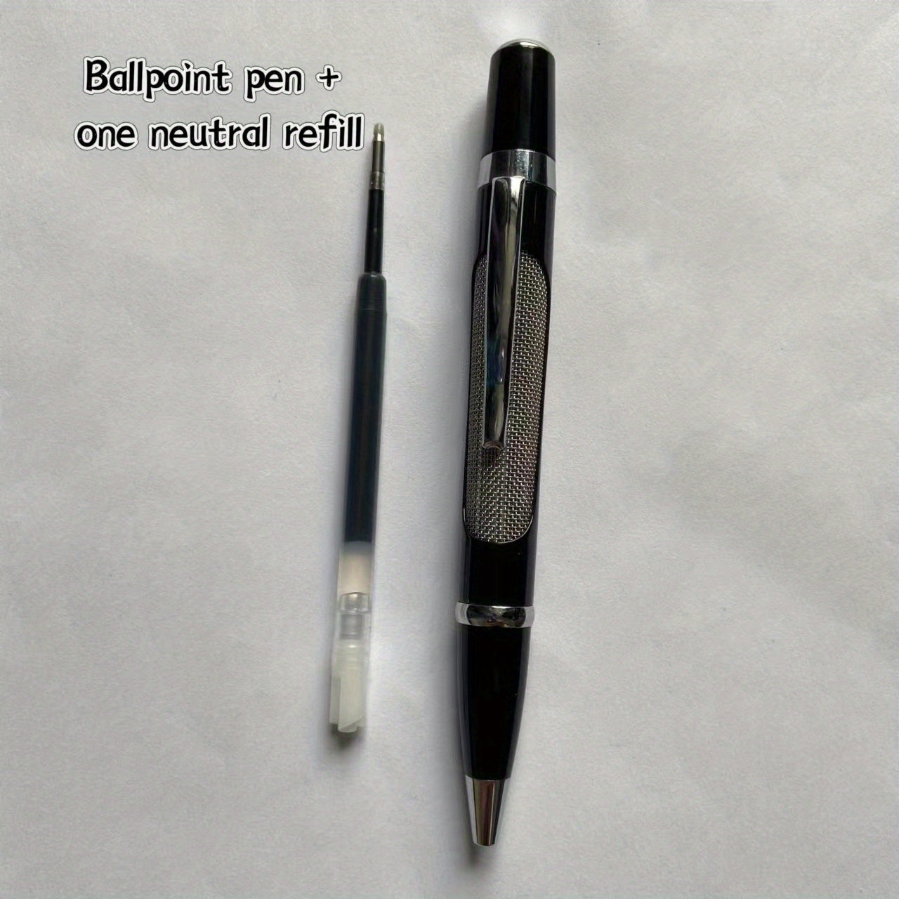 Metal Roller Ballpoint Pen with Telescopic Gel Pen and Refill