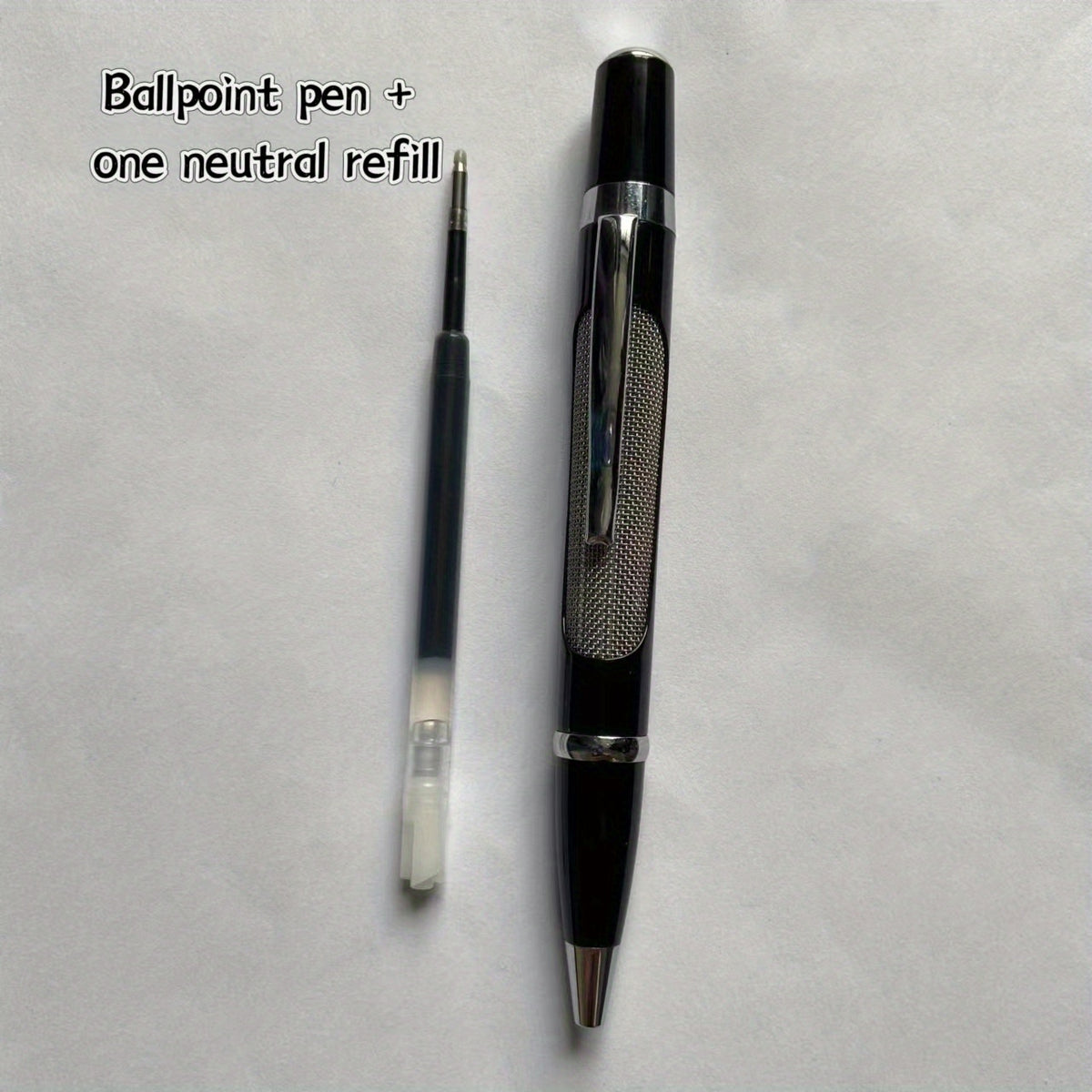Metal Roller Ballpoint Pen with Telescopic Gel Pen and Refill
