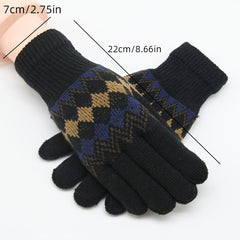Winter Warm Gloves Thickened Windproof Knitted Coldproof Outdoor Cycling