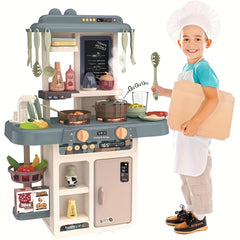 Sound & Light Kitchen Playset for Kids with Cooking Accessories