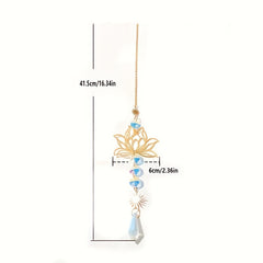 Crystal Sun Catcher Wind Chime Lotus Flower Pendant