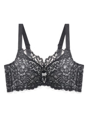 Women's Lace Bow Full Cup Bra Breathable Comfortable Solid Bras