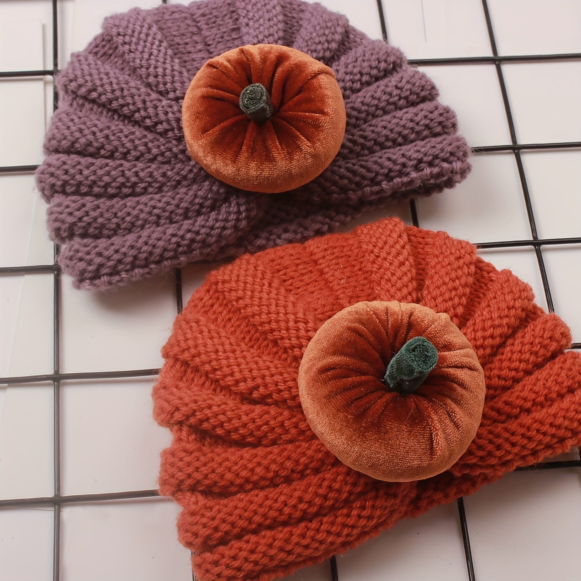 Kids' Pumpkin Head Knit Beanie Hat for Winter