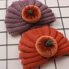 Kids' Pumpkin Head Knit Beanie Hat for Winter
