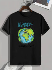 Earth Pattern Print Men's Sports T-shirt Graphic Tee
