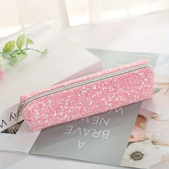 Glitter Powder Pencil Case Oxford Cloth Study Stationery Organizer