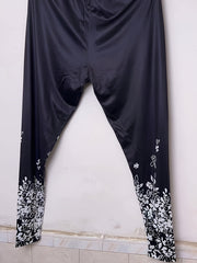  Sexy Leggings Women's Plus Floral Print High Rise Leggings