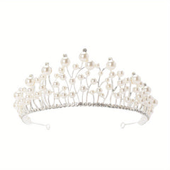 Faux Pearl Rhinestone Tiaras And Crowns Headband Crown Rhinestone Wedding Bridal