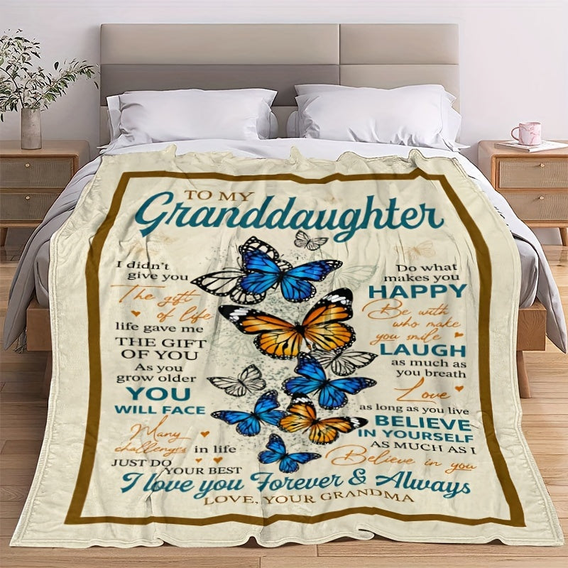 Soft Flannel Blanket for Granddaughter - Holiday & Birthday Gift