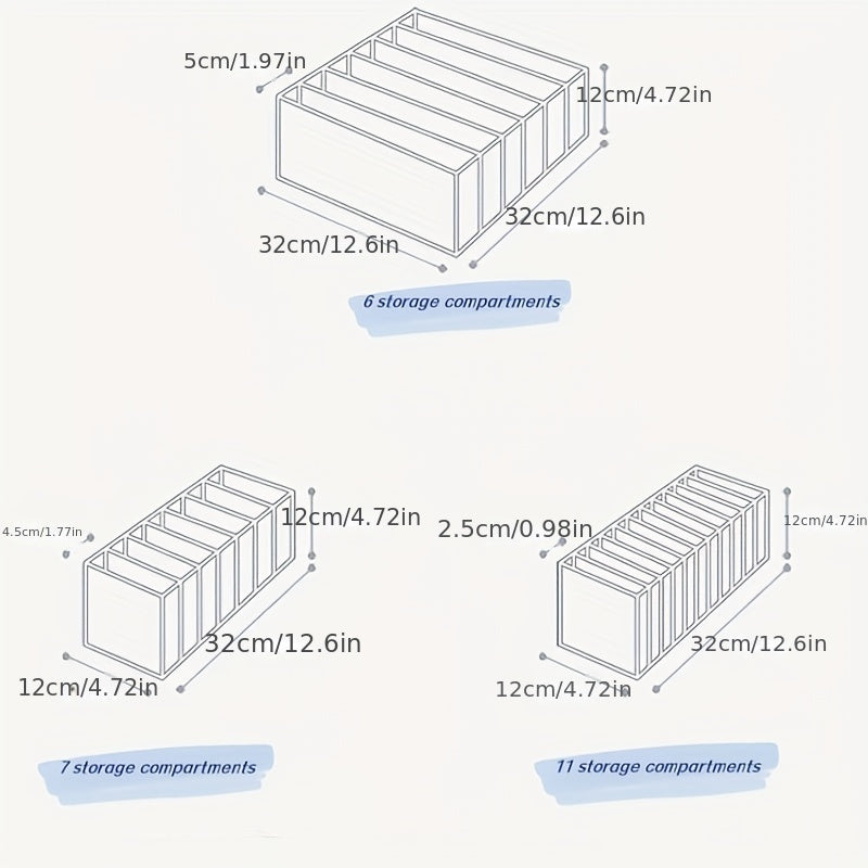 Drawer Style Mesh Underwear Storage Box Divider Set