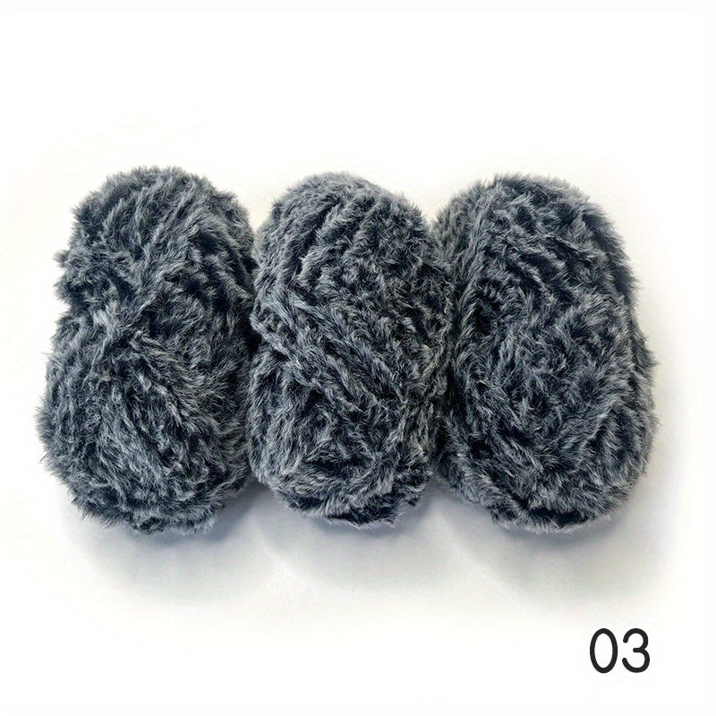 Mink Feather Yarn 4 Rolls for DIY Knitting and Crocheting