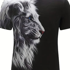 Men's Lion Graphic T shirt Breathable 3D Print Tee