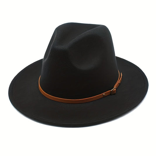 Large Brimmed Woolen Felt Top Hat - Autumn and Winter Jazz Hat