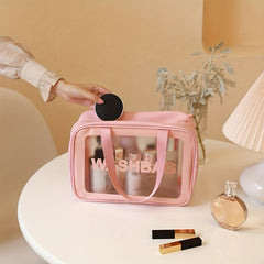 3pc Clear Cosmetic Travel Bag Set Waterproof Toiletry Storage