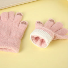 Cartoon Touch Screen Gloves Knit Gloves Winter Thickened Warm Gloves