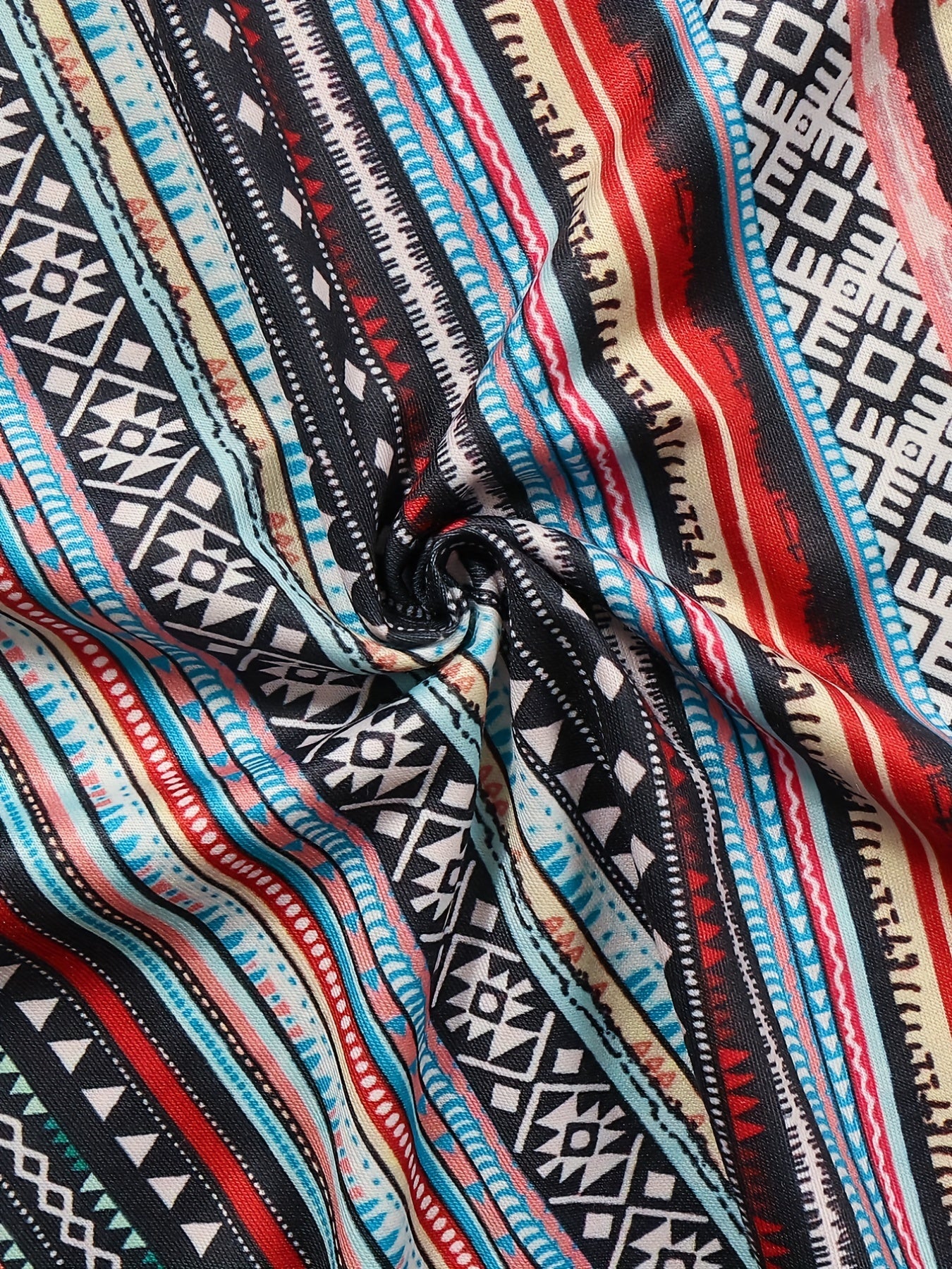  Striped Print Wide Leg Pants With Pockets