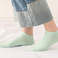 6 Pairs Solid Ankle Socks Lightweight Women's Stockings & Hosiery
