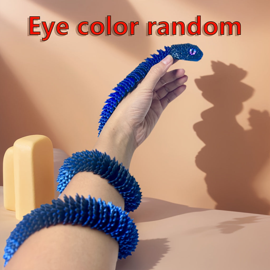 3D Printed Jointed Snake 33in Hinge Joint Hand Painted Animal Statue