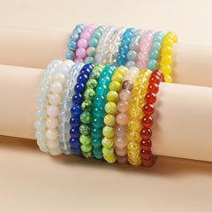 8mm Healing Stone Beaded Bracelet Boho Natural Crystal Stretch Bracelet