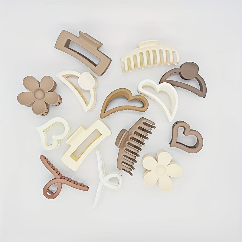 Matte Flower Hair Claw Clip Matte Heart Non Slip Strong Hold Grip Hair Jaw Clip