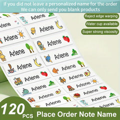 Custom Name Tag Sticker Waterproof 4.6x1.09cm - Pack of 50/100/180