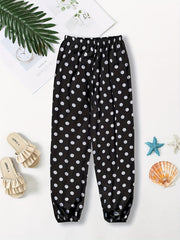 Polka Dot Print Jogger Pants Casual Every Pants Women's Clothing