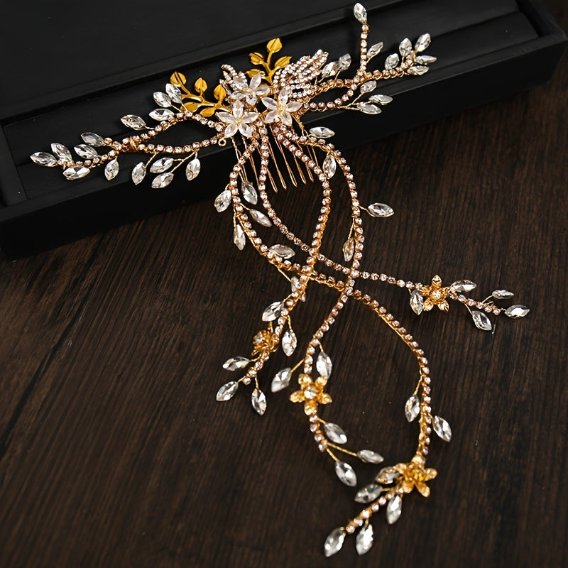 Extra Long Wedding Hair Pins Faux Pearl & Crystal Bride Hair Accessories