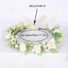 Flower Rattan Garland Headdress Wedding Bridal Wreath Hair Accessories