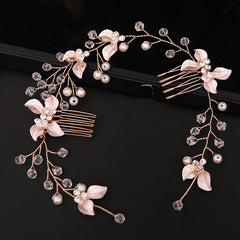 Bridal Golden Leaf Hair Vine Silver Hair Comb Rose Golden Leaf Hair Comb