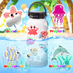 50pcs Ocean Animal Stickers Pack Fish Shark Decals Under The Sea Stickers