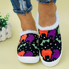 Women's Winter Warm Slip-on Sneakers Lightweight Comfortable Flat Shoes