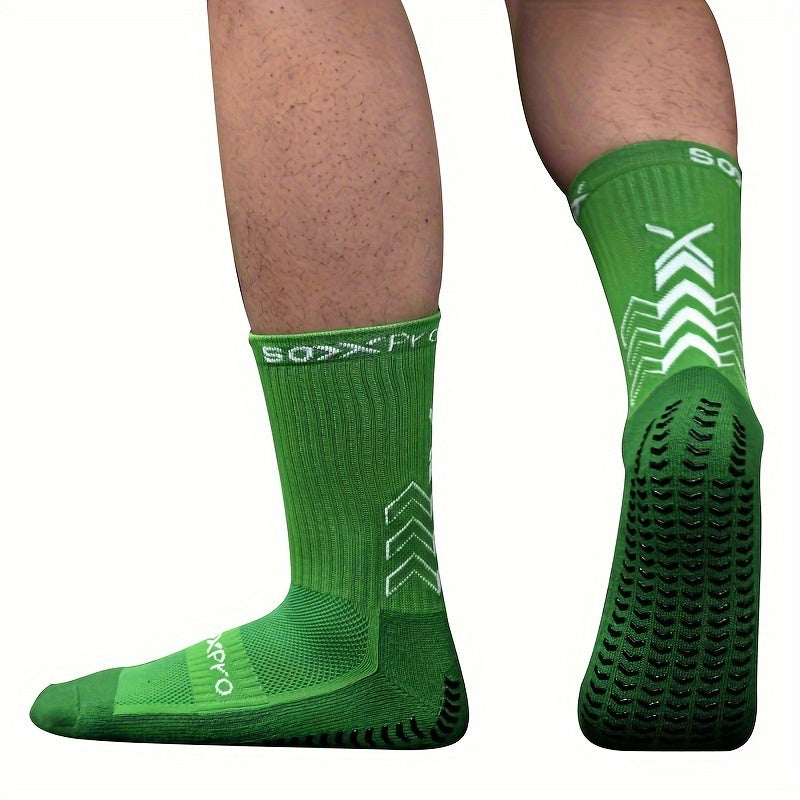 Mid Calf Non-Slip Grip Football Socks