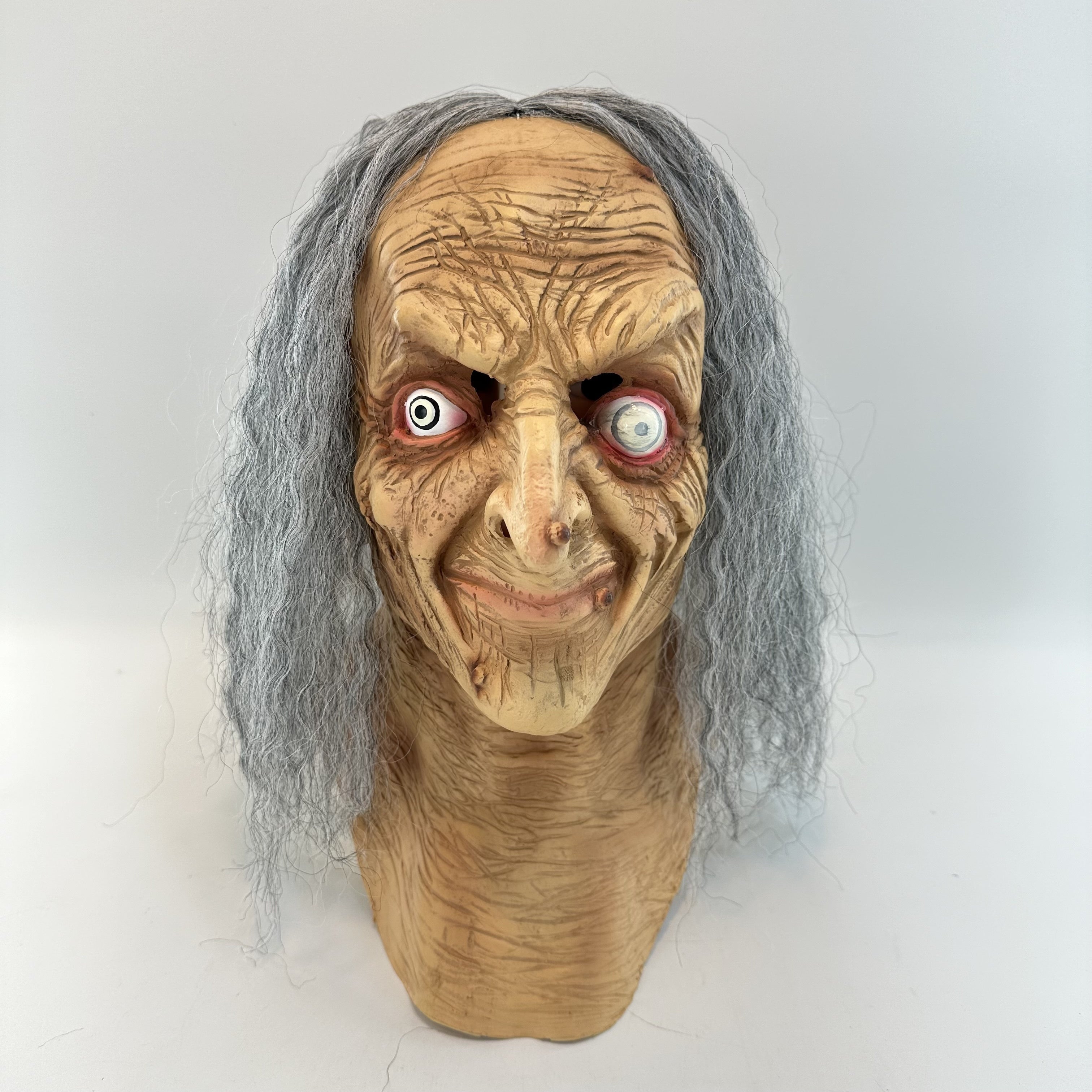 Spooky Witch & Zombie Latex Mask Long Hair for Halloween
