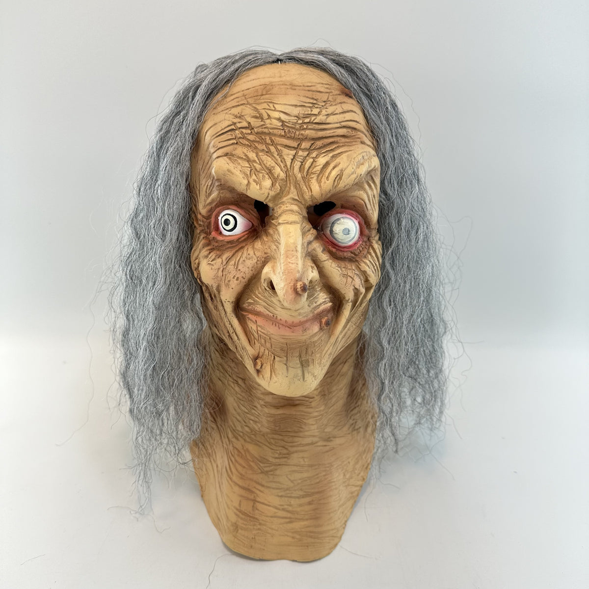 Spooky Witch & Zombie Latex Mask Long Hair for Halloween