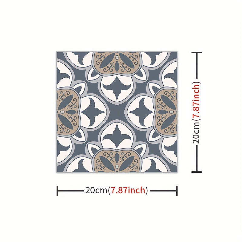 10pcs Waterproof Retro Tile Stickers for Bathroom Kitchen Living Room