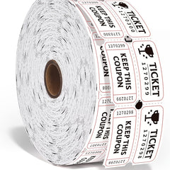 2000 Raffle Tickets Double Roll for Events Entry, Reward, Fundraiser