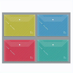 Thickened A4 File Bag Snap Button Storage Test Paper Bag Transparent File Bag