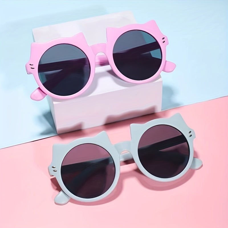 Cat Round Frame Sunglasses UV Protection Summer Beach Baby Accessory