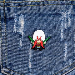 Red Long Beard Hunter Brooch Punk Lapel Pin Accessories