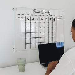 Acrylic Calendar Transparent Wipeable Month Plan Display Board