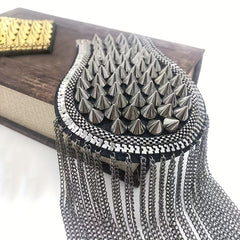 Riveted Suit Epaulette Chain Punk Fringe Costume Accessories