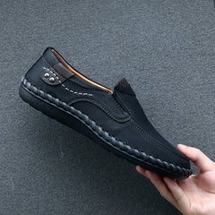 Men's Stitch Detail Loafer Shoes Comfy Moc Toe Slip On Shoes