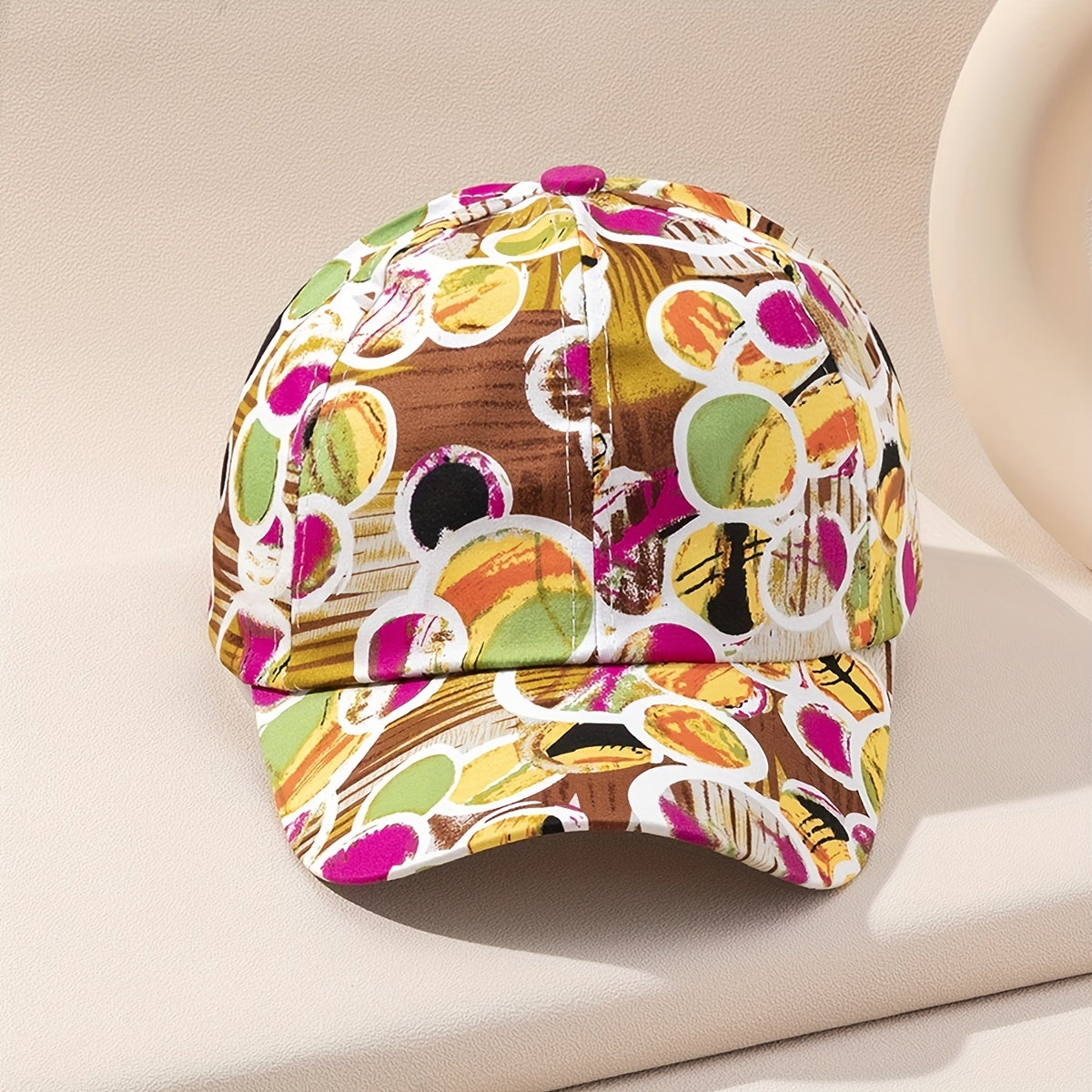 Circle Graffiti Printed Baseball Cap Adjustable Casual Sun Hat Unisex