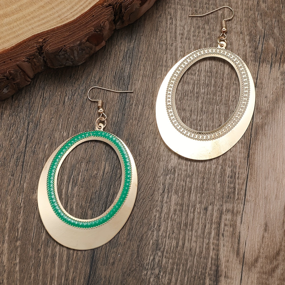 Oval Drop Earrings for Women, Creative Design
