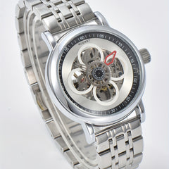 Teenager s Watch Men s Butterfly Double Button Steel Automatic Mechanical Watch