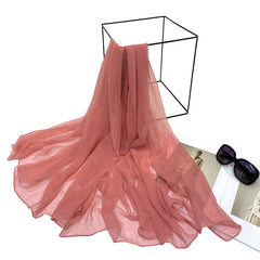 Breathable Gauze Scarf Hijab Solid Shawl Turban Sunscreen