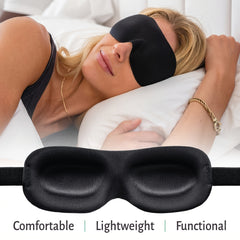 Blackout Sleep Eye Mask 3D Contoured Blindfold Adjustable Strap