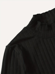 Girls' Ribbed Flared Long Sleeve Top Stretchy Base Tee